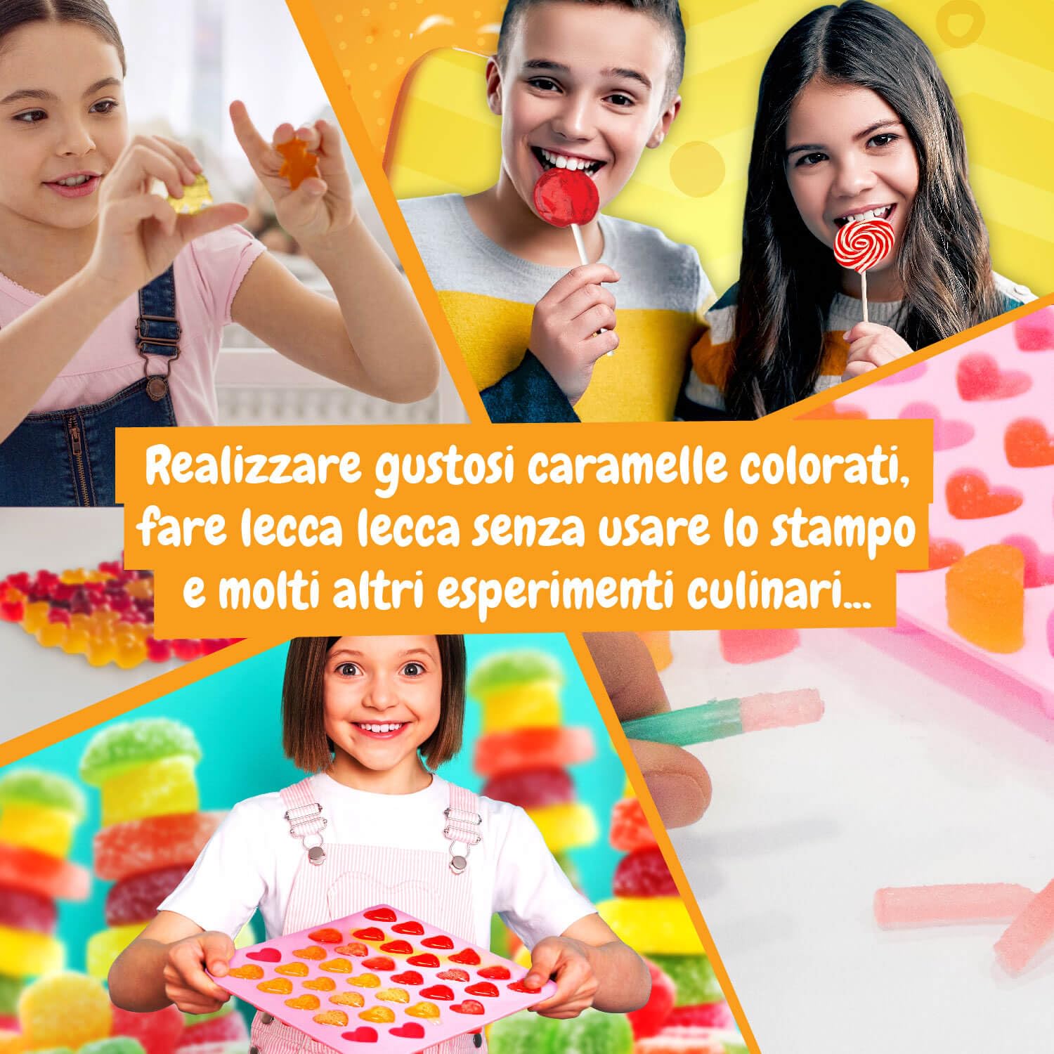 Science4you Laboratorio di Dolchi per Bambini - Giochi per fare Caramelle Gommose, Lecca-lecca e molto altro, 26 contenuti e 6 Esperimenti, Giocattoli, Regalo per Bambino e Bambina 8+ anni