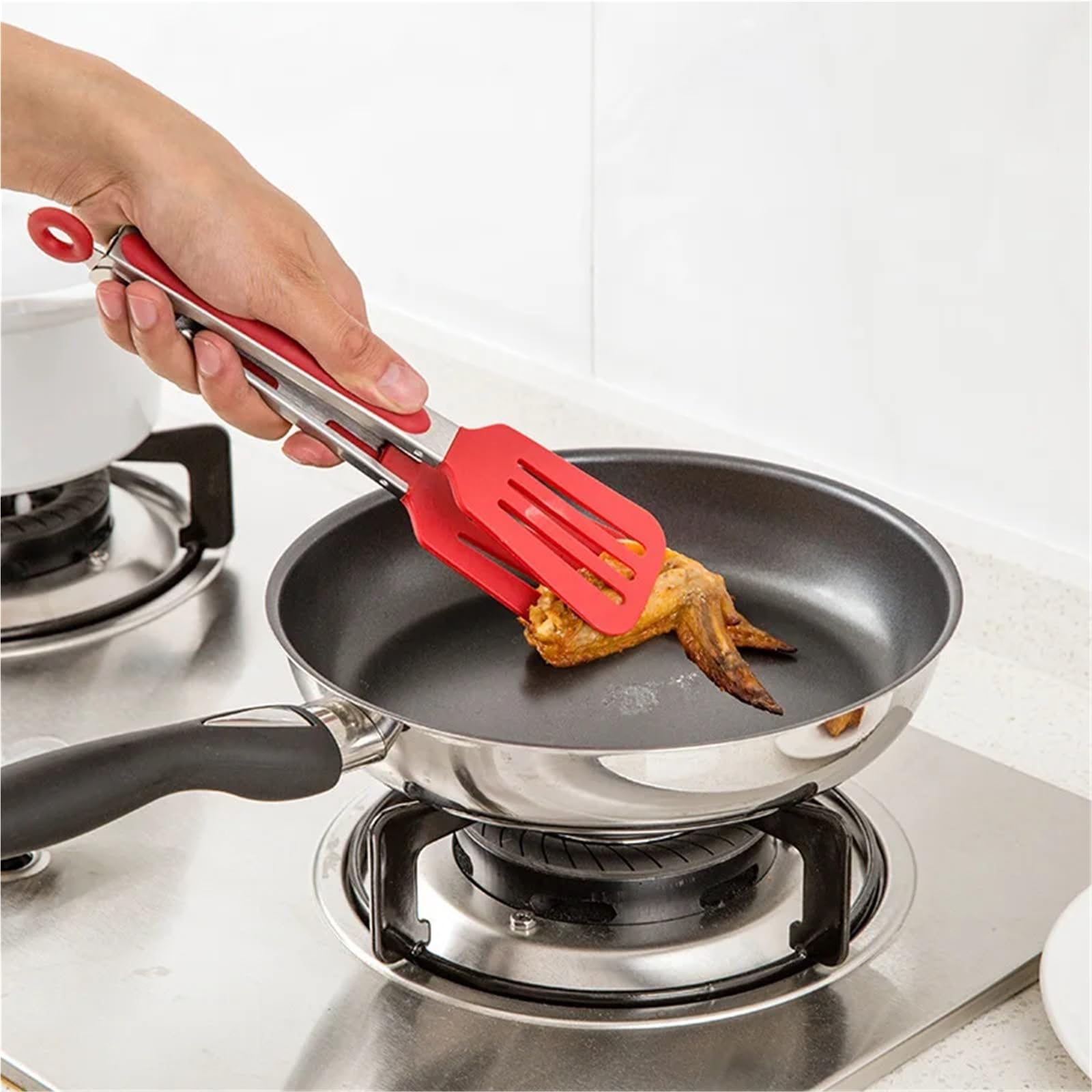 Küchenzange -Set 3 Teile/Satz Silikon Grill Zange BBQ Clip Küche Clips Silikon Lebensmittel Zange Lebensmittel Clips Küche Werkzeug for Zuhause Edelstahl Schaufel Für die Küche(Blue)