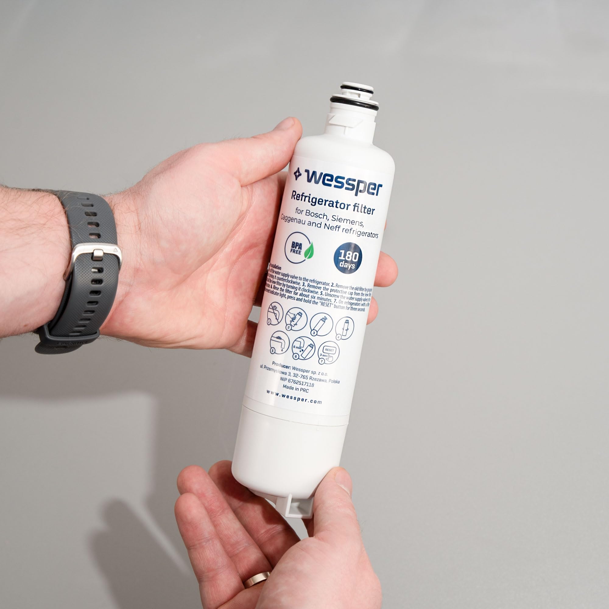 Wessper Filtro de Agua para Frigorífico de Repuesto 3 Piezas para LG M7251242 FR-06, M7251242FR06 | Elimina el Cloro, Sistema de Agua de ósmosis Inversa - Blanco