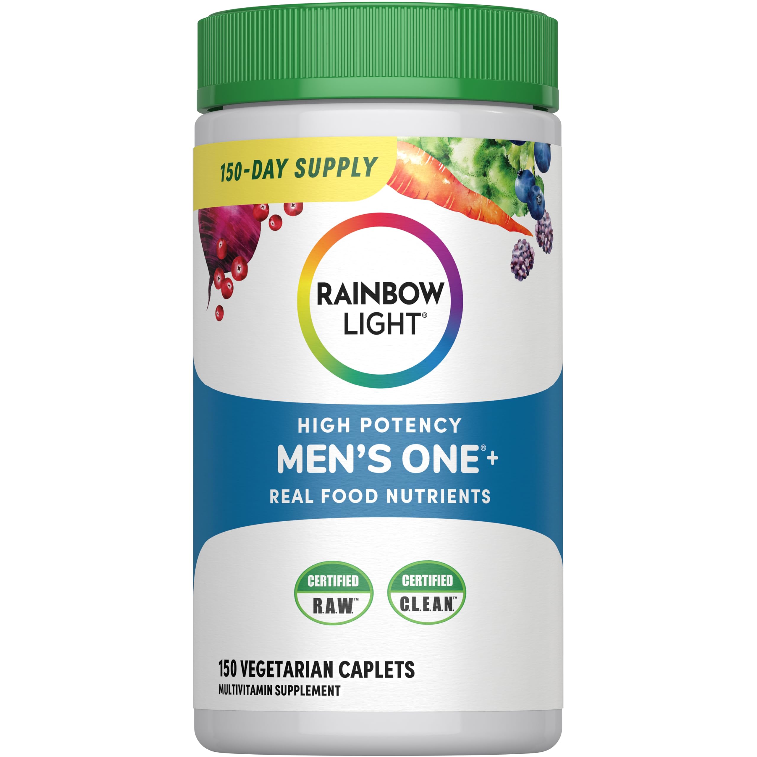 Rainbow Light Menâ€™s One Non-GMO Project Verified Multivitamin Plus Superfoods & Probiotics Tablets, 150 Count