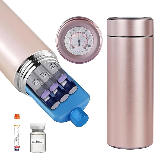 Bogush Bolígrafos de insulina 60H, con capacidad para 6 a 8 bolígrafos, estuche de viaje, enfriador de medicamentos para viajes, aprobado por la
