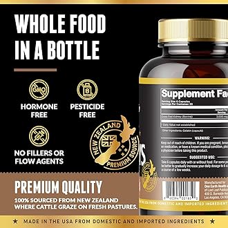 Grass Fed Beef Kidney Supplement - (200 Count) New Zealand Sourced for Kidney Support and DAO Health