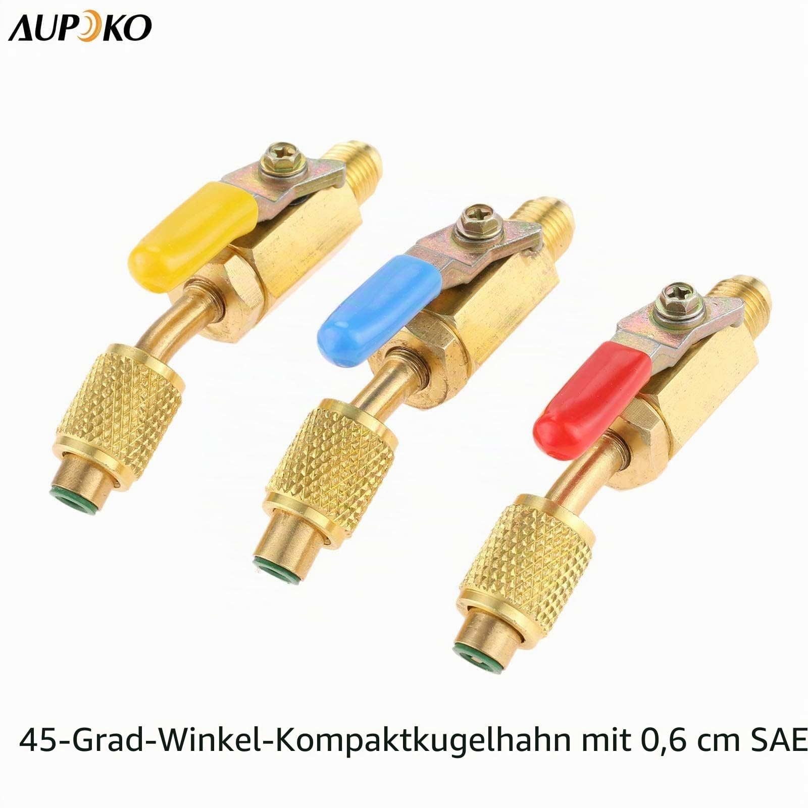 A/C Kältemittel Kugelhahn 1/4 Zoll SAE für R410A R134A R12 R22 HVAC System | Kompaktkugelhahn aus hochwertigem Material, 1/4" SAE Anschluss zur Durchflussregulierung