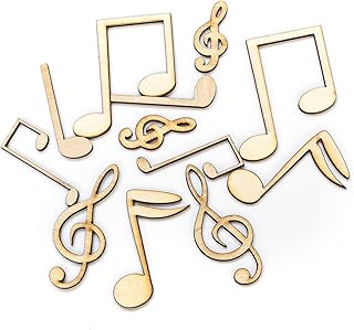 AUEAR, 60 Pack Musical Notes Wood Cutouts Mini Music Note Wooden Embellishments Unfinished Slices for DIY Crafts Home Wedding Decor Ornaments