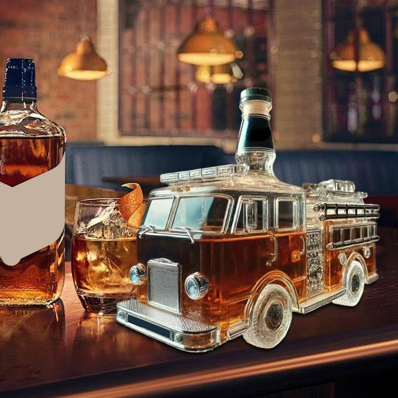 Butelki na wino – karafka do kieliszków do wina do ciężarówki, artystyczna rzeźba, dozownik alkoholu do wódki burbonowej, brandy, na napoje, do salonu, restauracji, baru, męża, na urodziny