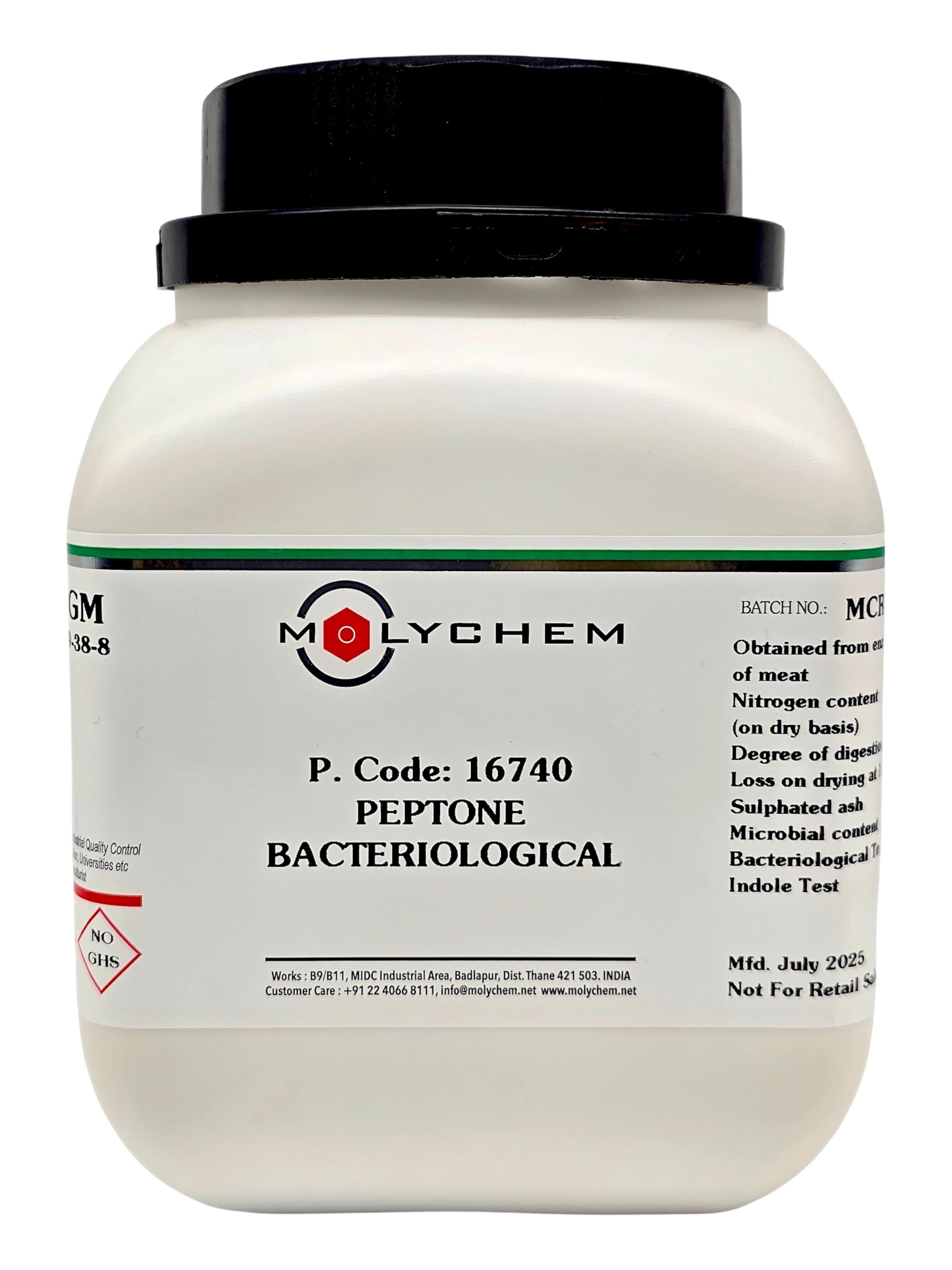 MOLYCHEM Peptone, Bacteriological, 500GM CAS NO 91079-38-8-image-6
