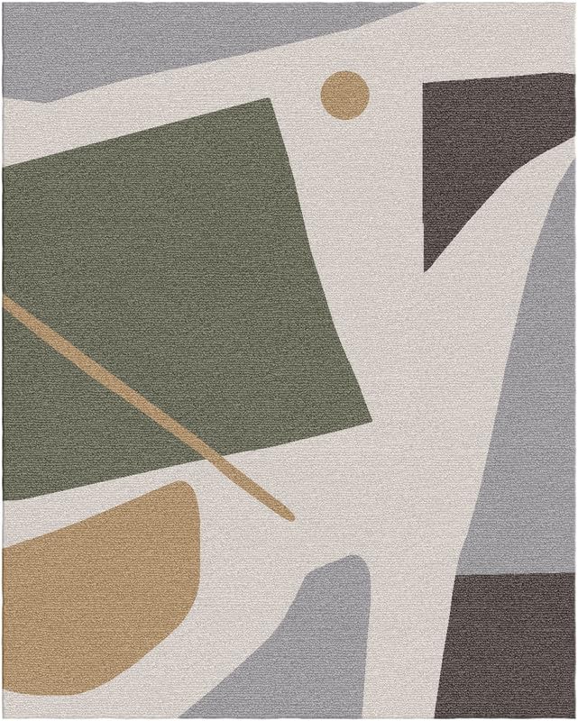 Carpets Hub Store NZ Woolen Modern Design Printed 6mm Loop Pile Rectangle Handmade Area Rug For Home Office