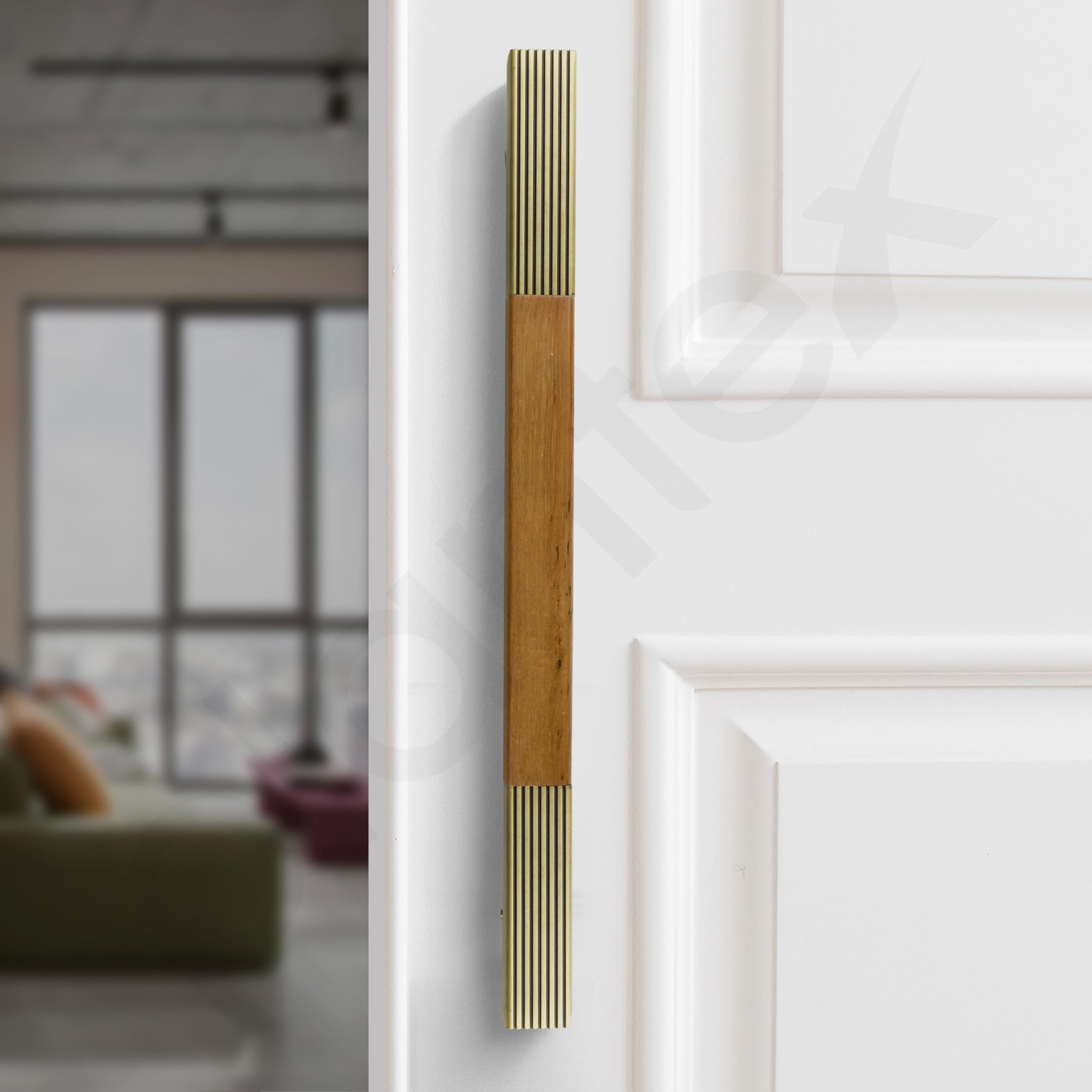 Plantex 280 Premium 12-inch Door Pull-Push Main Door Handle for Glass Door/House/Hotel/Office Door Hardware (Brass Antique & Wood Finish) — Amazon image 6
