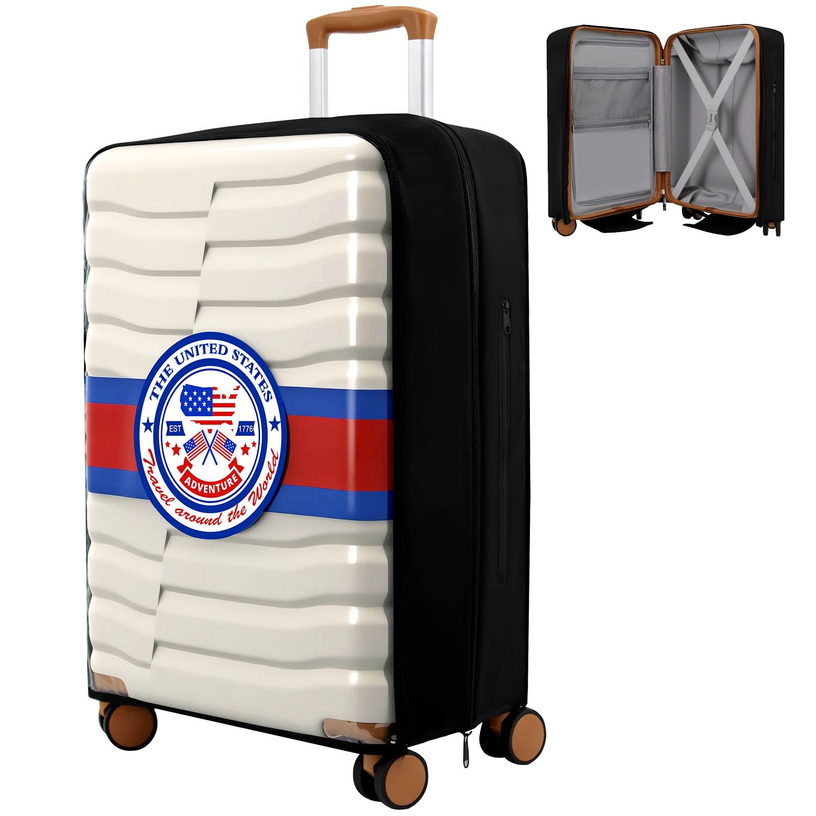 AzulHome 20'' Thicken Clear Luggage Cover Protectors(0.5mm), PVC Luggage Covers for Suitcase - Waterproof Dustproof and Anti-Scratch Travel Suitcase