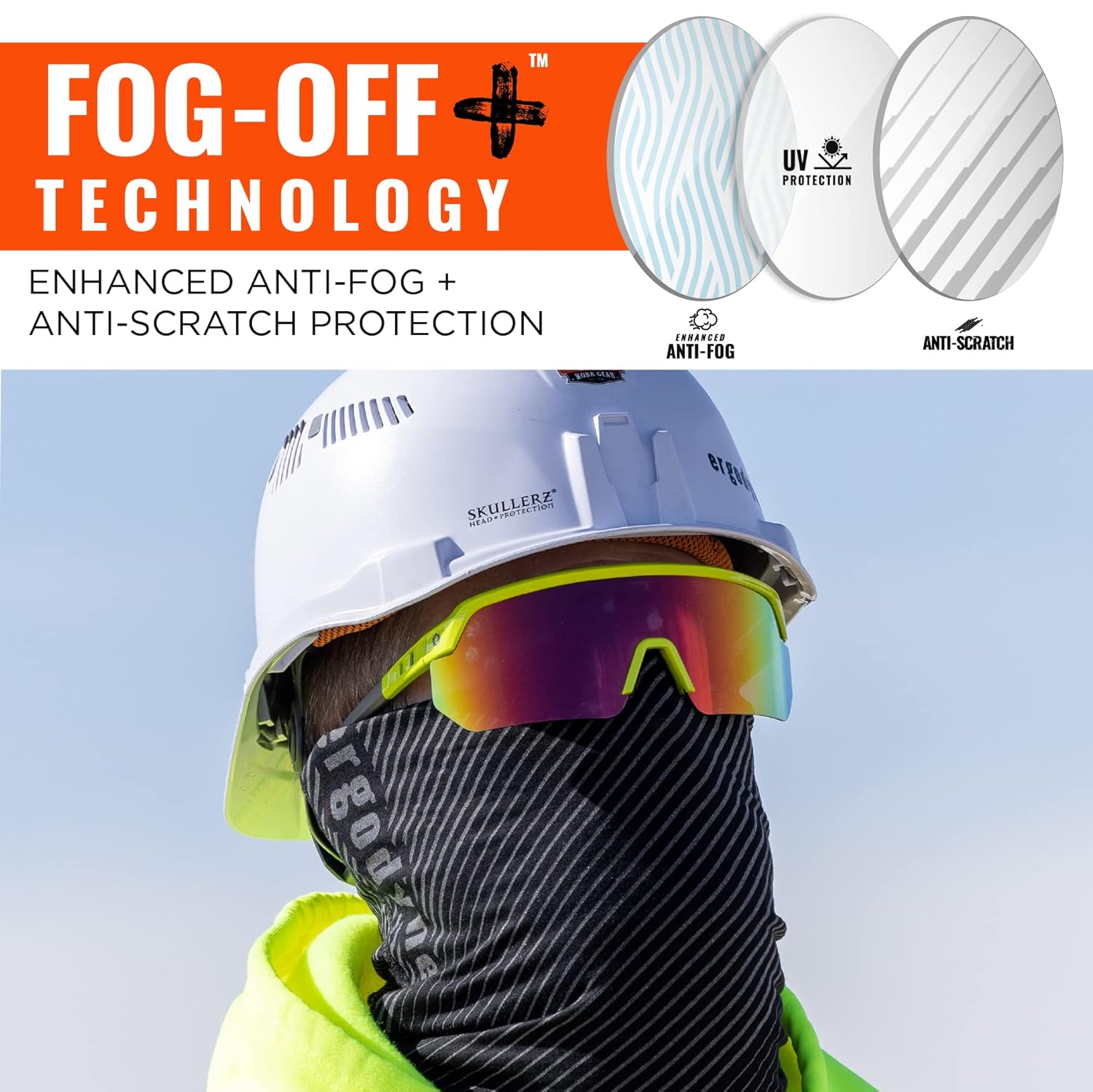 Ergodyne Skullerz AEGIR Anti Scratch Safety Sunglasses, Anti-Fog, ANSI z87.1 - Image 4