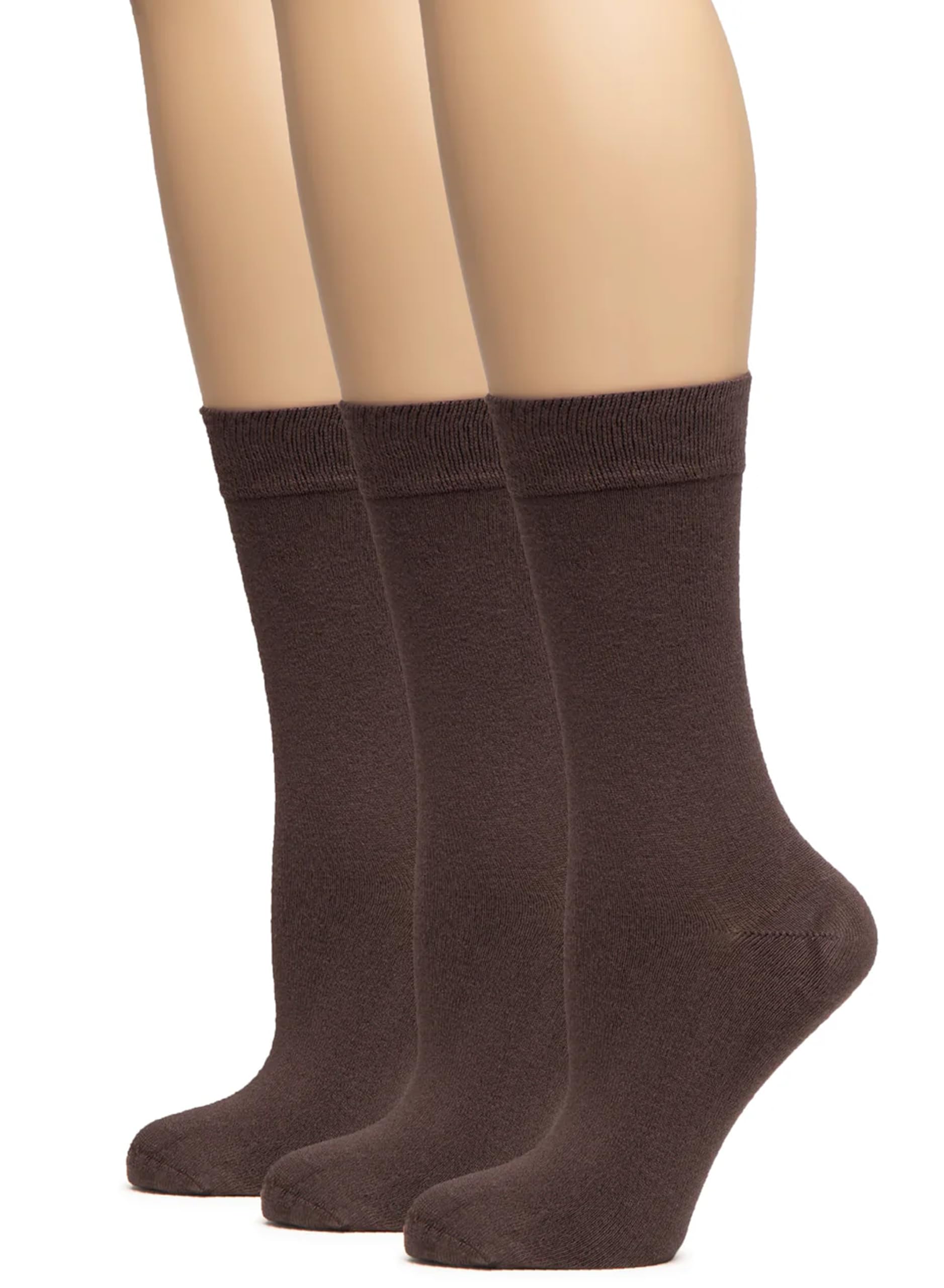 Hugh Ugoli Women's Thin Soft Rayon Derived from Bamboo Crew Socks for Dress, Trouser, Seamless Toe &amp; Non-Binding, 5-8/9-11