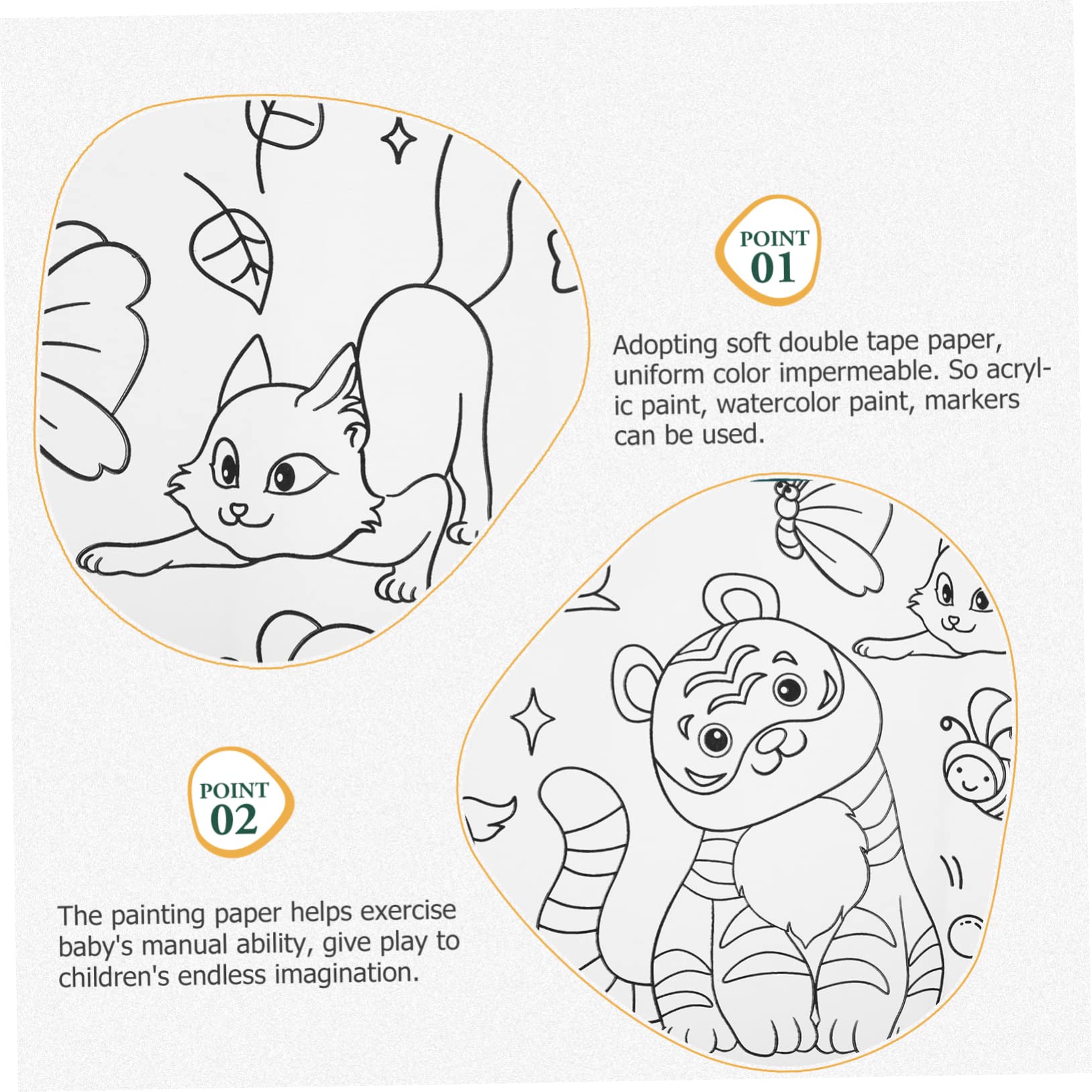 KICHOUSE Children's Drawing Paper Rolls 2 Pack Coloring Paper Rolls for Kids for Kids Ages 2-4