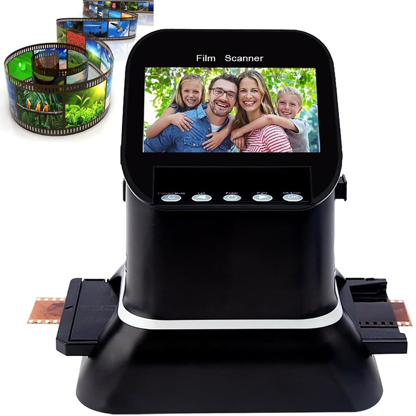 Skaner Filmów i Slajdów, Skaner Filmów 120, z Podglądem, Odtwarzaniem i Edycją, Wbudowana Pamięć 128 MB, Ekran LCD 4,3", do Zachowywania Pięknych Chwil