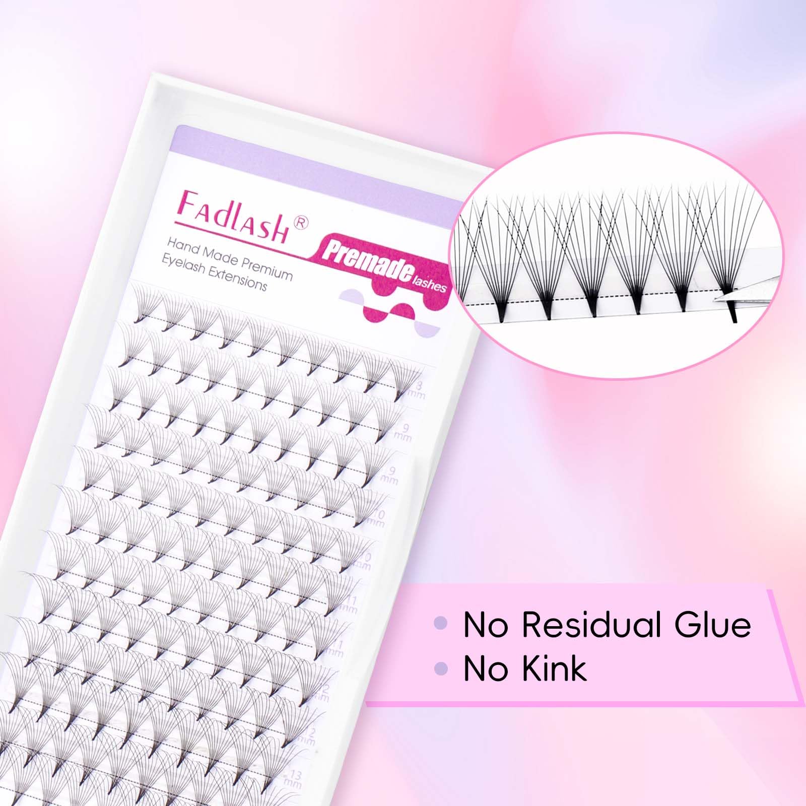 Volumen Ruso 10D 0.07mm C Curl 15mm Prefabricados Extensiones de Pestañas Volume Lashes Extension Ruso Pestañas — view 122