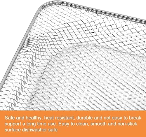 Miniatura 8 de Cesta de repuesto para freidora de aire, cesta de freidora de aire de acero inoxidable de 13.5 x 13.27 pulgadas con 1 par de guantes de horno de