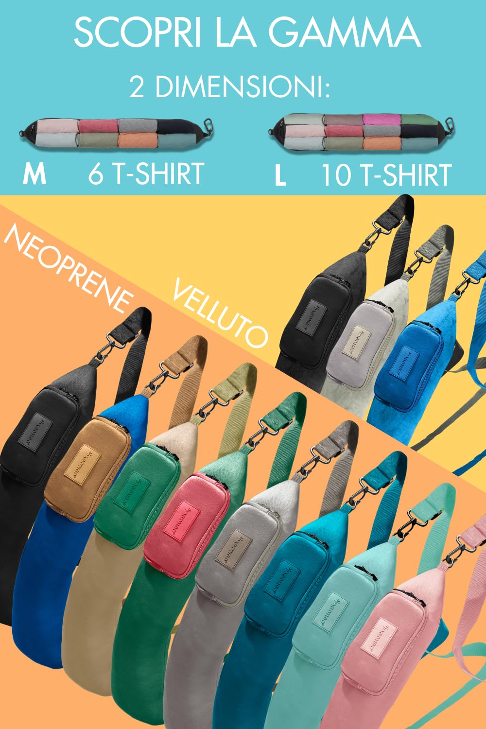 TRAVELLERO Cuscino da Viaggio Riempibile con Vestiti | Borsa Cuscino da Viaggio | Cuscino Viaggio, Viaggio Accessori Utili, Cuscino Aereo Viaggio, Accessori Viaggio Aereo, Taglia M, Verde e Corallo
