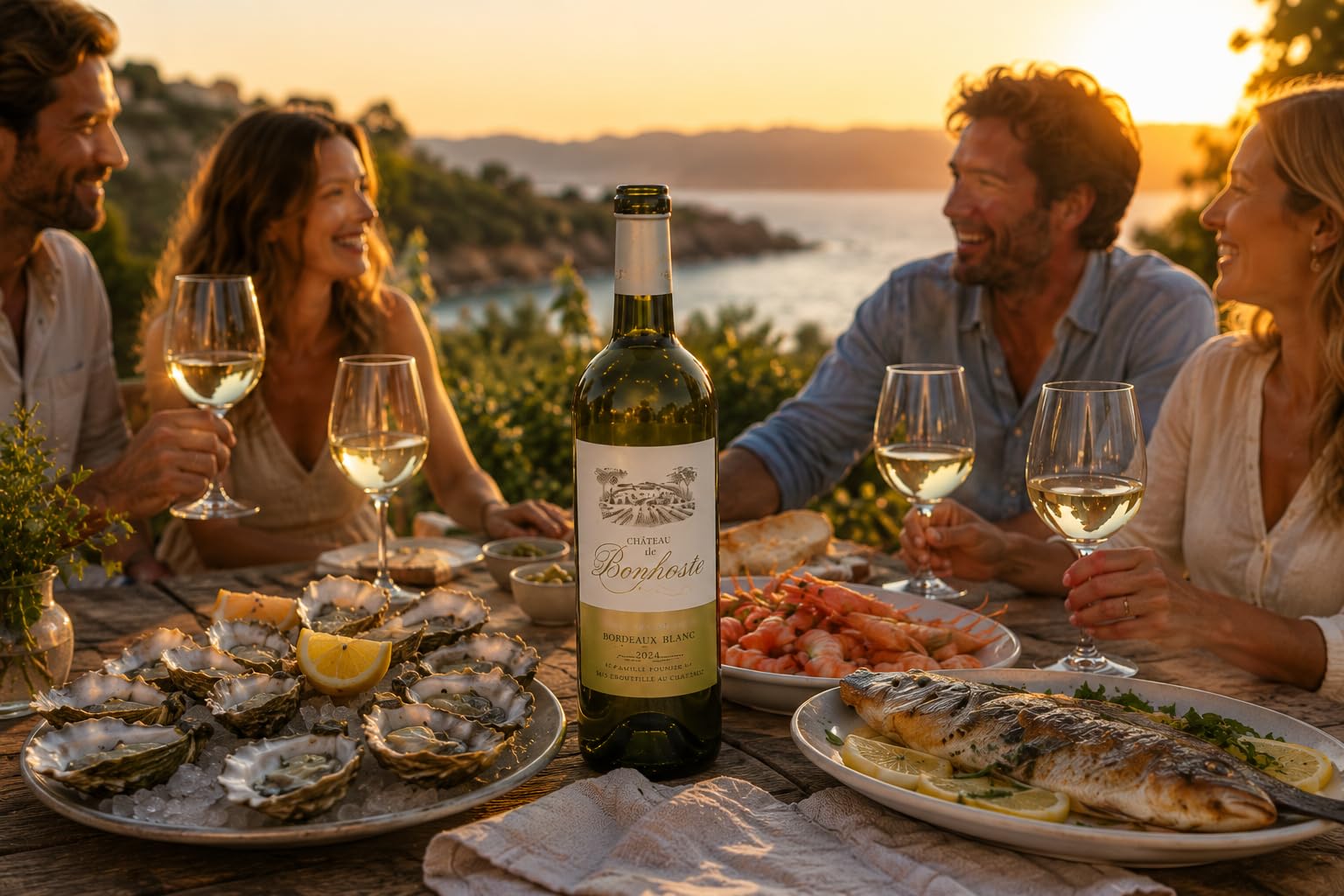 6er Weinpaket Château de Bonhoste 2021 Blanc Bordeaux Weißwein trocken (6x0,75l)
