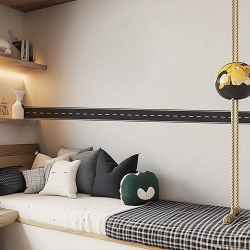 Miniatura 9 de QUCHENG Pegatinas de pared para borde de vehículo, decoración de carretera para niños, calcomanías de dormitorio de niños, guardería, papel tapiz de