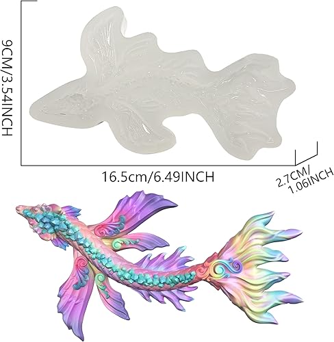 Miniatura 2 de Molde de silicona de resina epoxi 3D de dragón de agua de cristal mágico para manualidades de azúcar de fondant, decoración de pasteles, arcilla