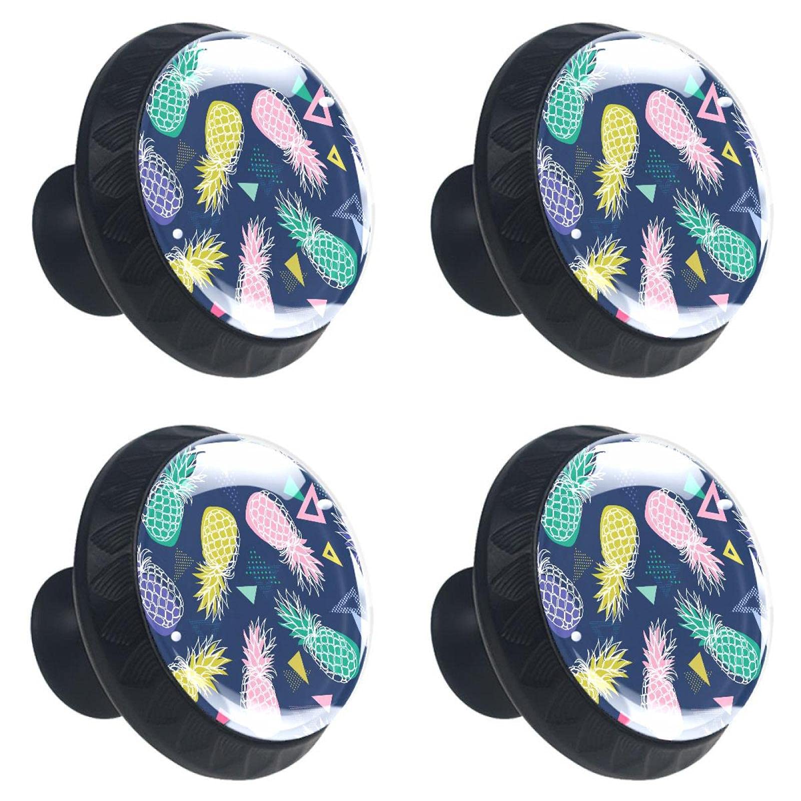 Boutons de tiroir ananas bleu marine en cristal pour rénover un meuble usé facilement