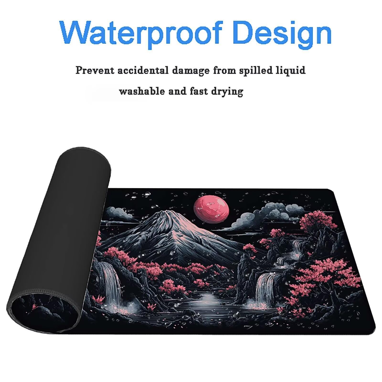 Tappetino Mouse Gaming, 1200x600mm Tappetino Mouse XXL nero 0c0-288 | Mouse Pad Grande, Ottimizzato per i Sensori da Gioco, Migliora Precisione e Velocità, per Mac e PC, Montagna innevata