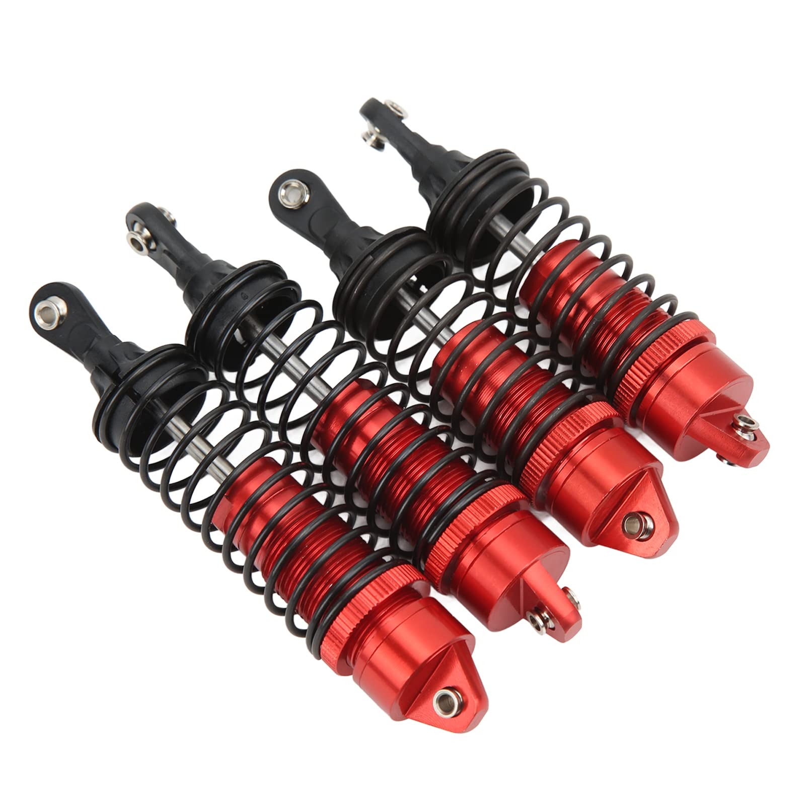 Juego de amortiguadores RC de aleación de aluminio de alto rendimiento para 1/10 RC Car suspensión delantera y trasera (rojo)