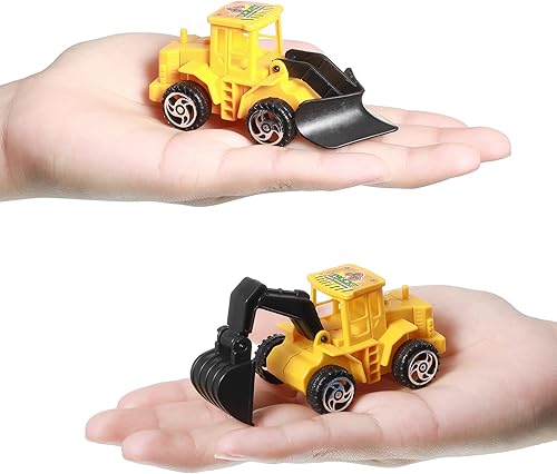 Miniatura 3 de Yerliker Juego de 24 piezas de decoración de fiesta de construcción, velas de pastel en forma de cono de construcción, 6 excavadoras de camiones, 12