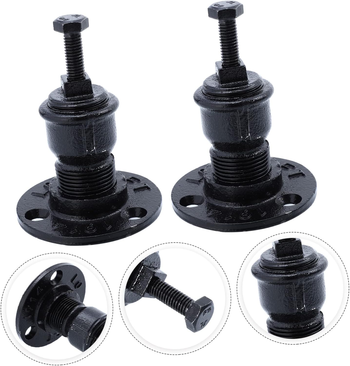 Outanaya 2pcs Heavy Duty Wall Mounted Handrail Bracket Support for Stair Railing Iron Handrail Holder for Easy Installation Surfaces