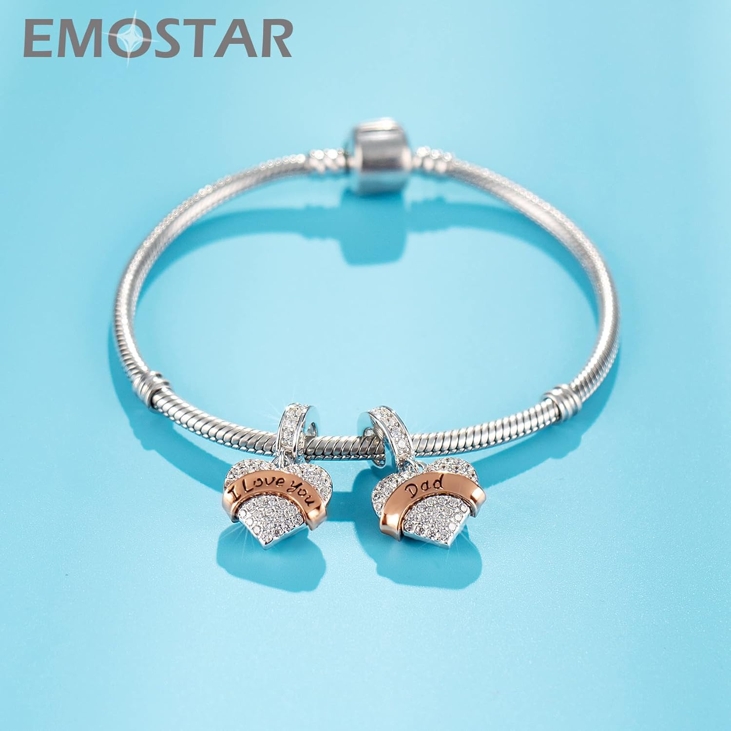 EMOSTAR Family Charms, 925 Sterling Silver Mother Father Daughter Son Sister Brother Godmother Nana Grandma Husband Wife Aunt Niece Cousin Uncle Best Friends, I Love You Dangle, fit European Bracelet