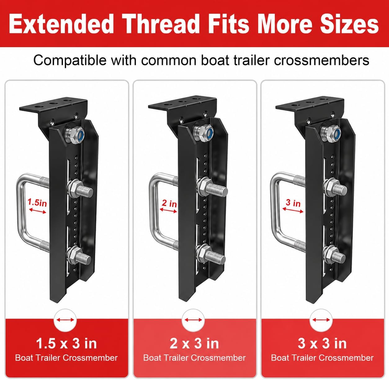 8" Boat Trailer Bunk Brackets, Galvanized Swivel-Top Kit, 4 Pack