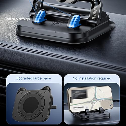 Miniatura 6 de Car Phone Holder 360 Degree Rotation, for Car Navigation in-Car Dashboard, Horizontal and Vertical Screen Adjustment Angle, Non-Slip Suction Phone