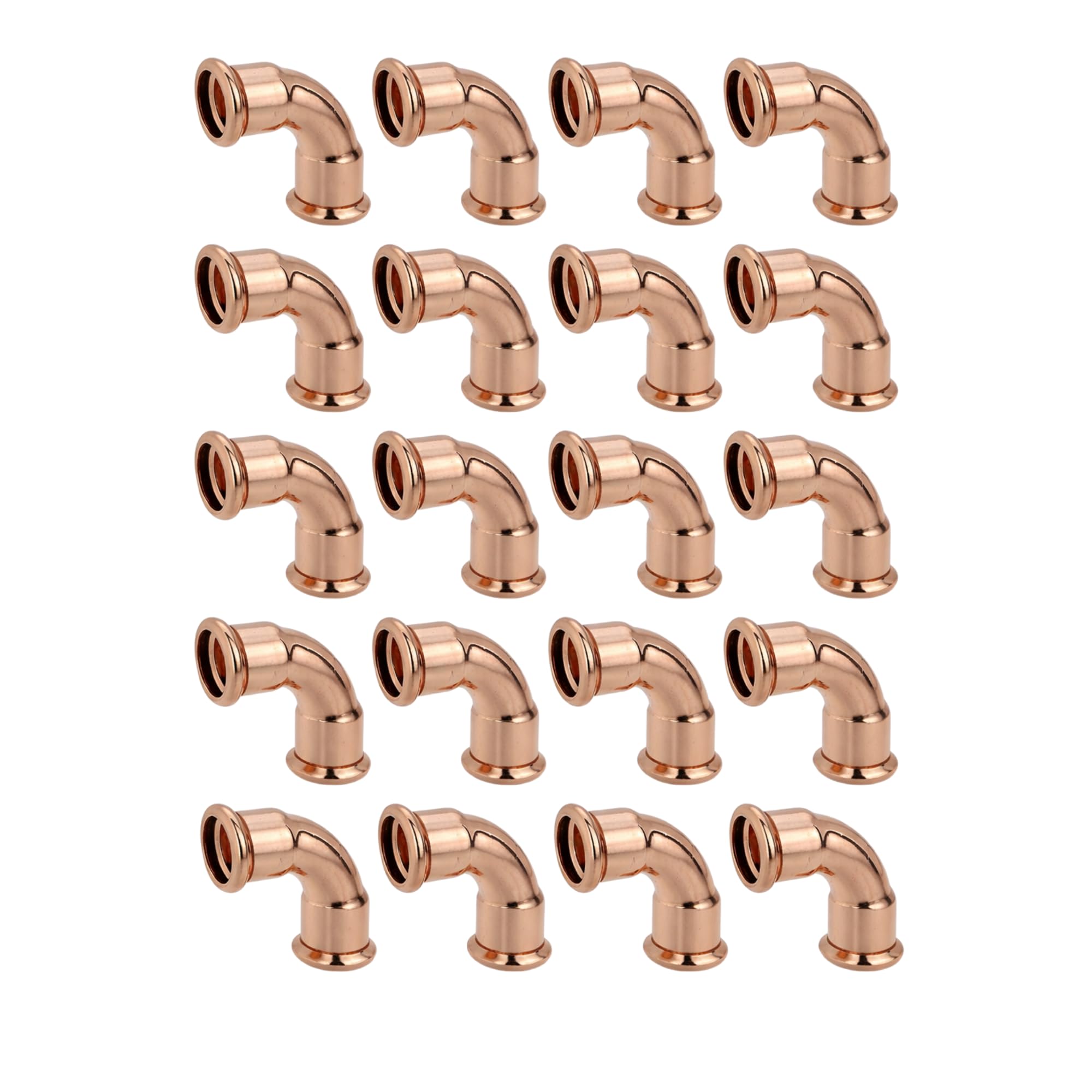 HULTHOR 15mm Press Fit Elbow – WRAS Approved Press Fit Plumbing Elbows for Water Systems – 90 Degree 15mm Copper Press Fit Elbows | Multi Pack Options (20)