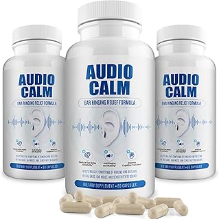 Audio Calm - Tinnitus Relief Supplement | Natural Stop Tinnitus Solution - Relieves Ear Ringing, Buzzing, Clicking | 60 Capsules (3)