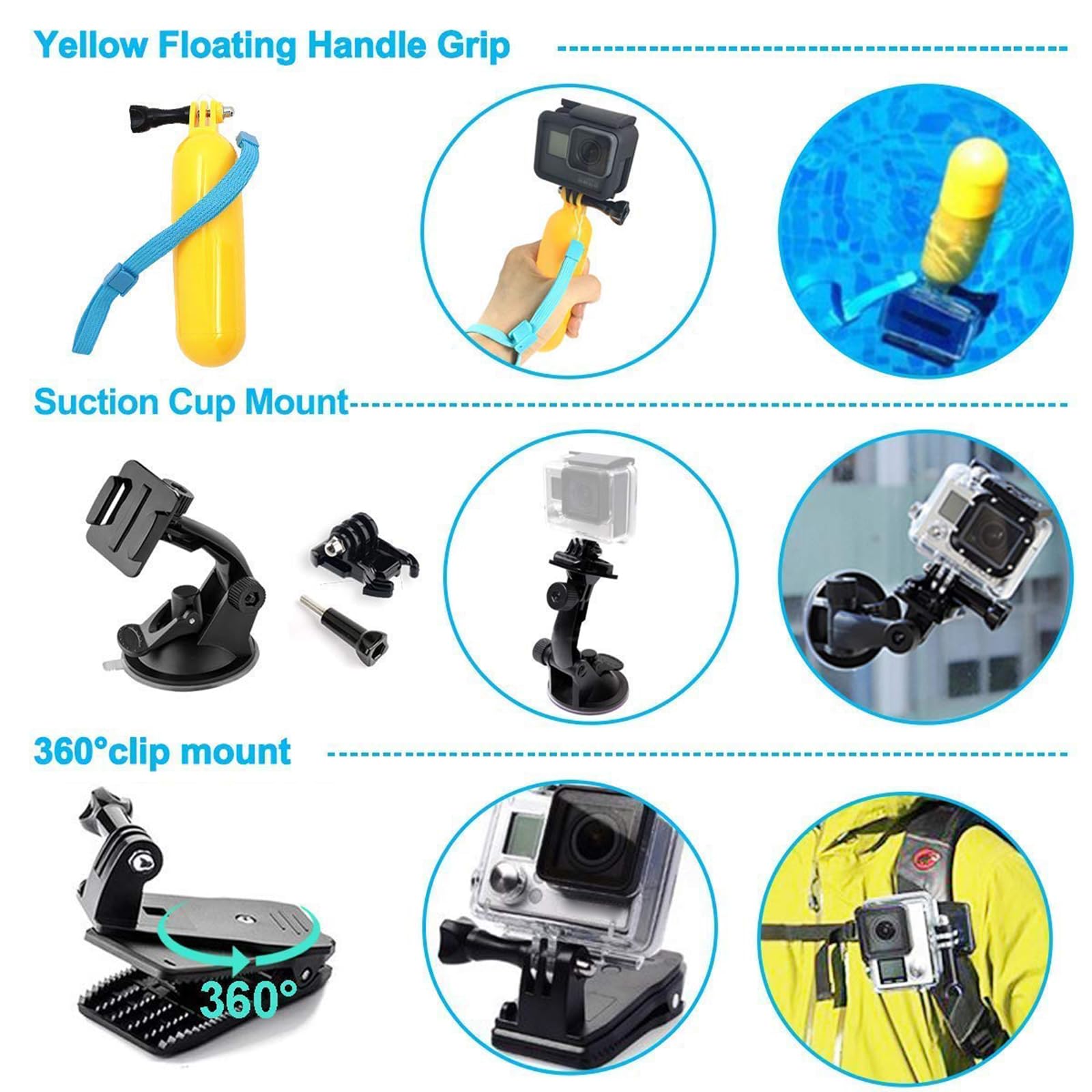 für Gopro12/11/10 Max Osmo Verstellbarer Handy-Brustgurt Harness Mount mit Clip Action Kamera Zubehör Kit mit Saugnapfhalterung Multifunktionaler mobiler Ständer für Zuhause/Outdoor
