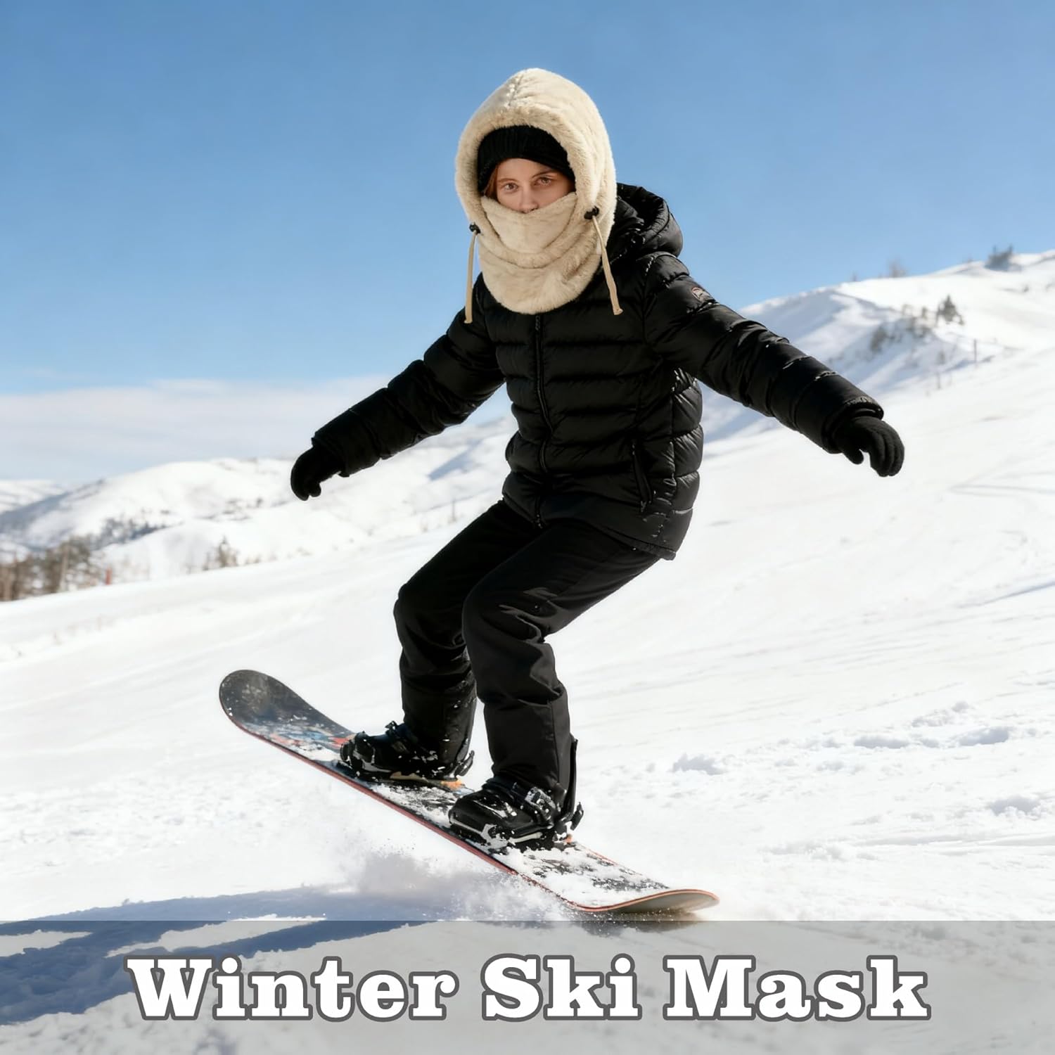 Kids Balaclava Winter Ski Mask for Boys Girls, Windproof Face Masks Hooded Scarf Cold Weather Gear Neck Warmer Hat - Image 6
