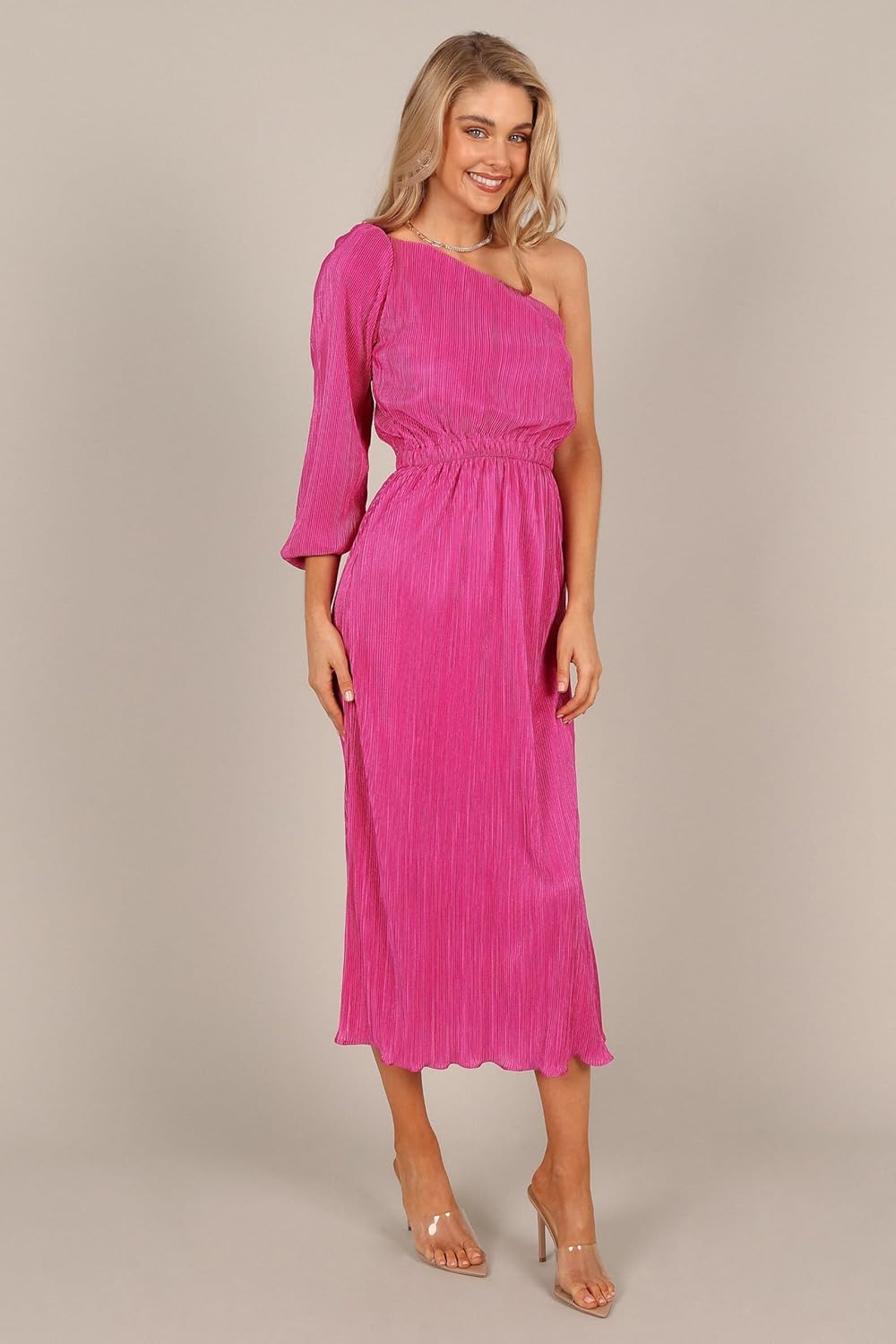 Petal & Pup Womens Pontee One Shoulder Pleated Midi Dress - Image 5