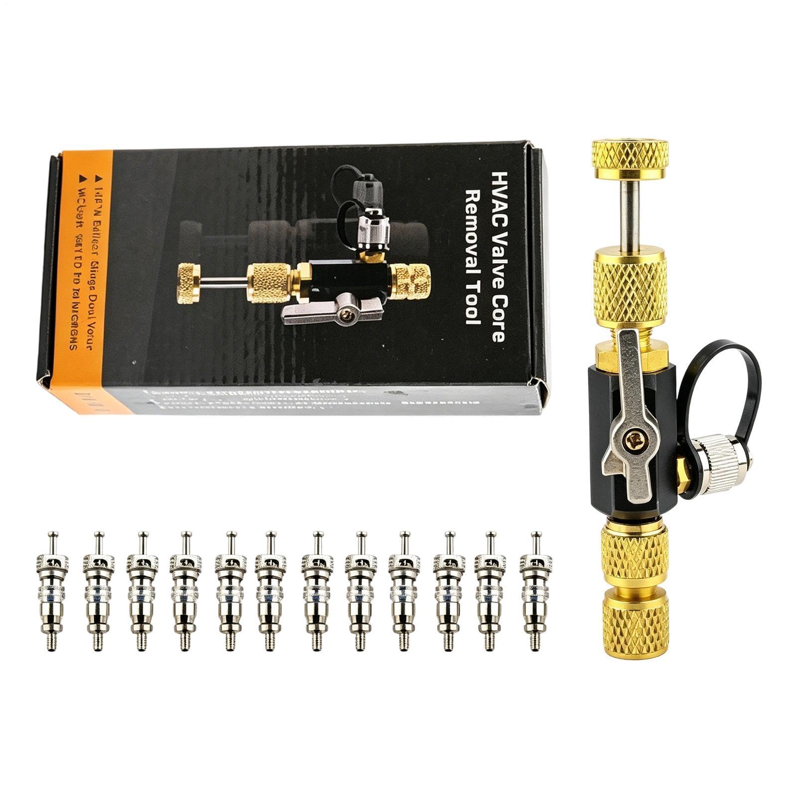 Extractor De Núcleos De Válvula Accesorios De Precisión Para Automóvil | Kit Repuesto Núcleo Válvula AC Coche para Automoción, Camión, RV, SUV, Hogar y Taller