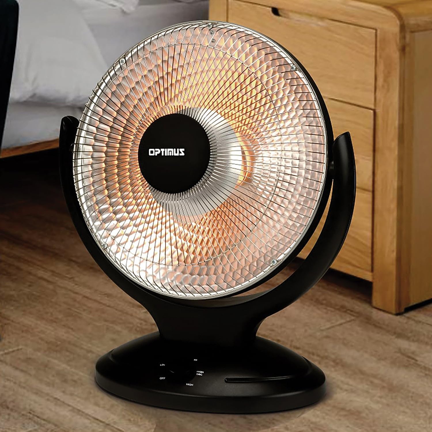 Optimus H-4430 14-Inch Oscillating Dish Heater