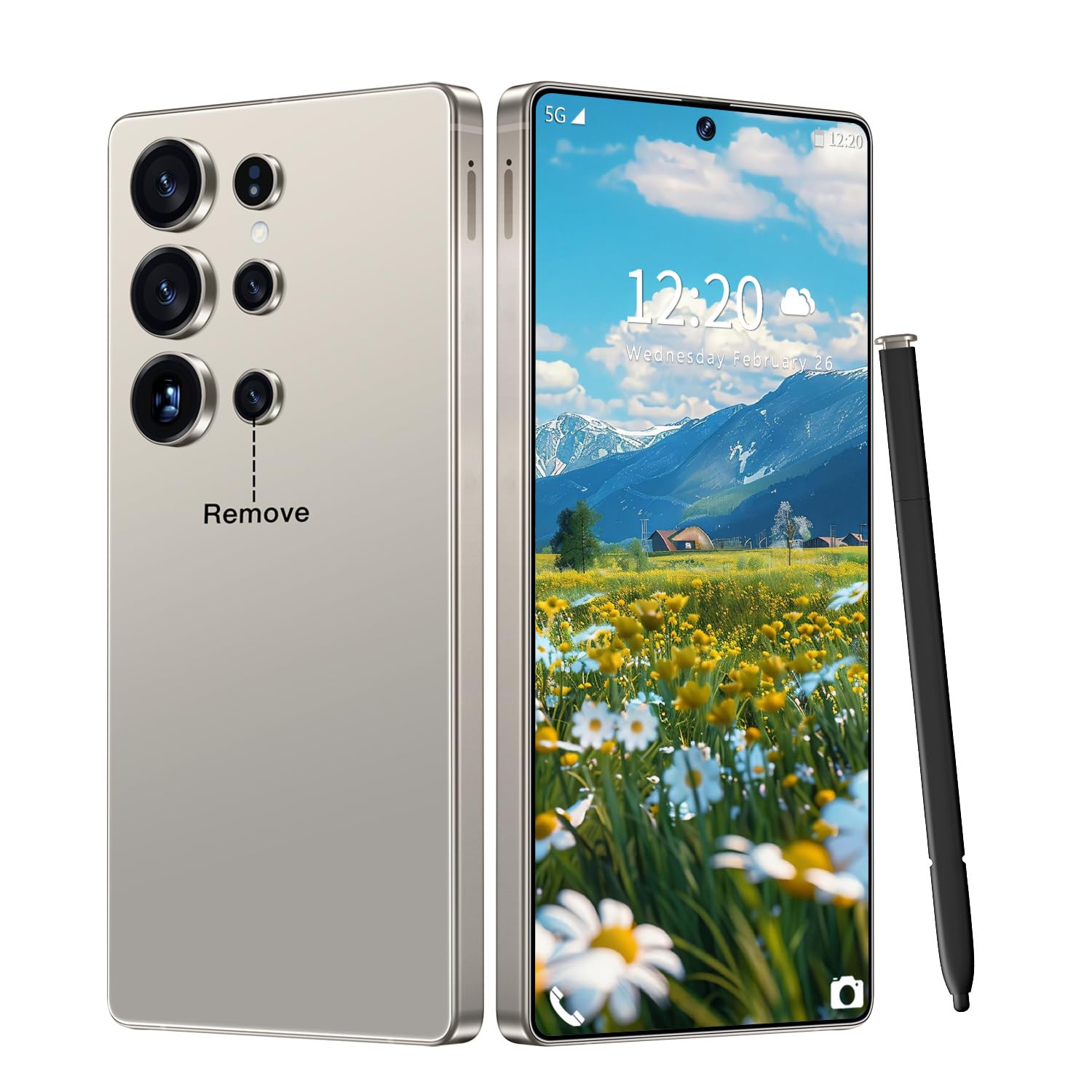 I26 Ultra Unlocked Cell Phone,Built in Pen, Smartphone Battery 7000mAh,6.99" HD Screen Unlocked Phones, 68MP+108MP, 12+512GB 5G The Phone Android 15, Face ID/Fingerprint Lock/GPS (Grey, 12+512)