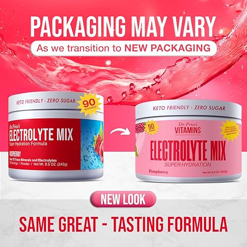 Miniatura 2 de Dr. Price's - Paquetes de polvo de hidratación con electrolitos - Arándano Granada, 30 paquetes | Mezcla de bebida electrolítica sin azúcar, 72+