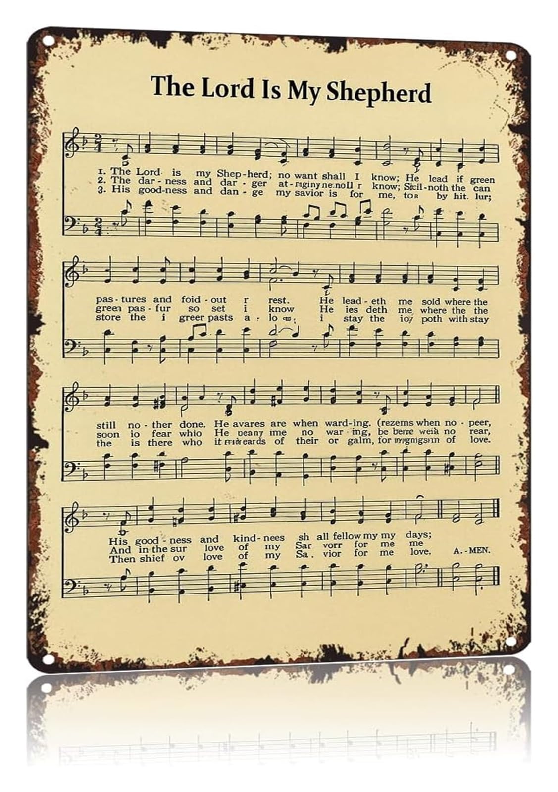 NWPNLXEA Vintage Style The Lord Is My Shepherd Tin Sign for Faith Based Home Decor 8 X 12 in
