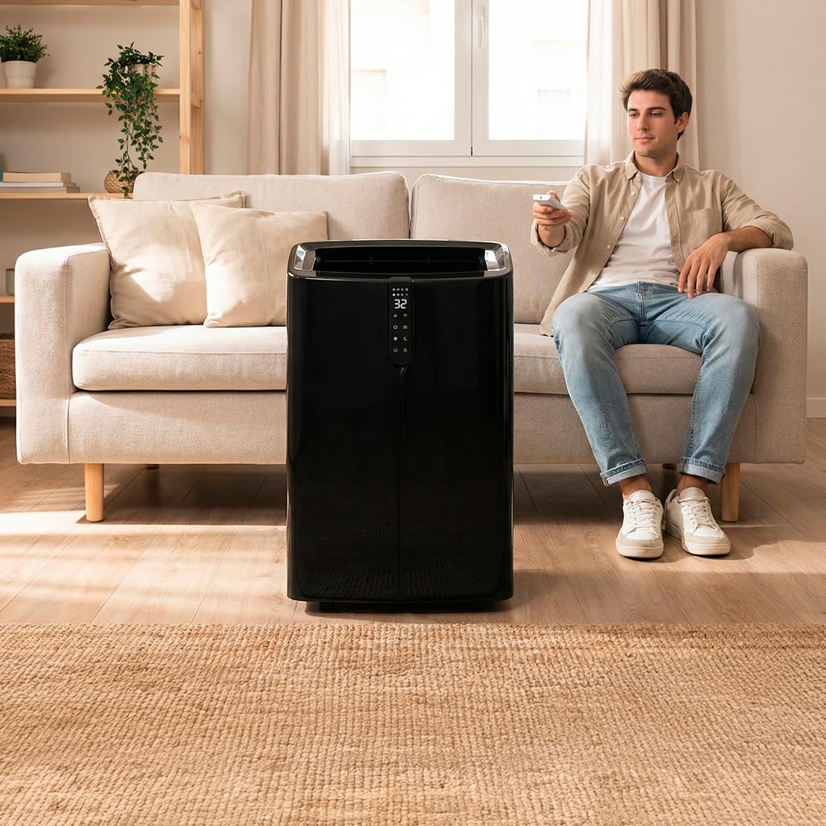 Cecotec Condizionatore Portatile Pompa di Calore Wifi ForceClima 12600 Nux Heating Connected. 12000BTU, Telecomando, Display Touch, 5 Modalità, 3 Velocità, Timer, 28-30m², Benessere Totale