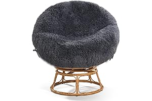 Fluffy Faux Fur Papasan Cushion Slipcover with Zipper (Fits 44-48" Cushions)