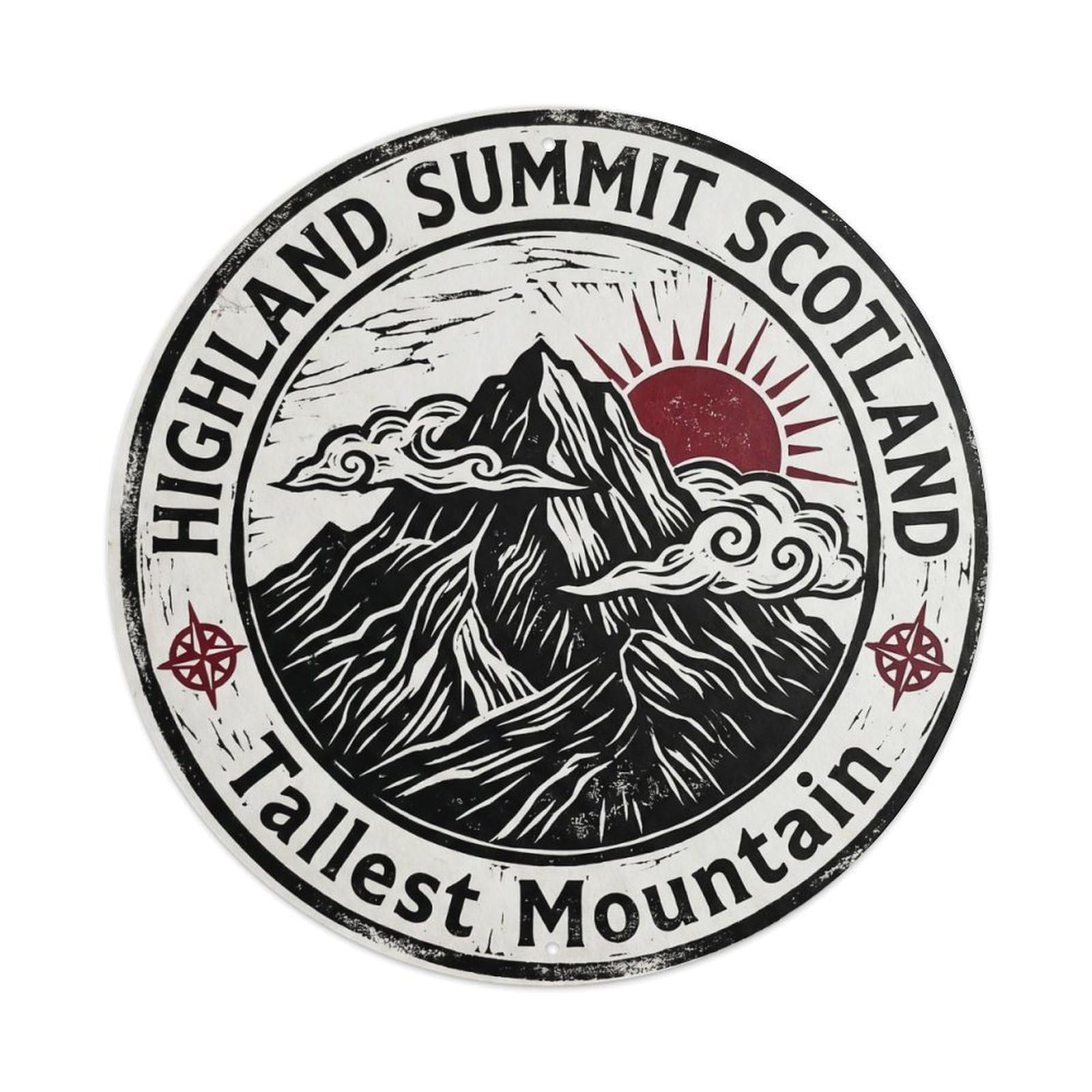 Vintage Travel Highland Summit Scotland Peak Metal Tin Sign