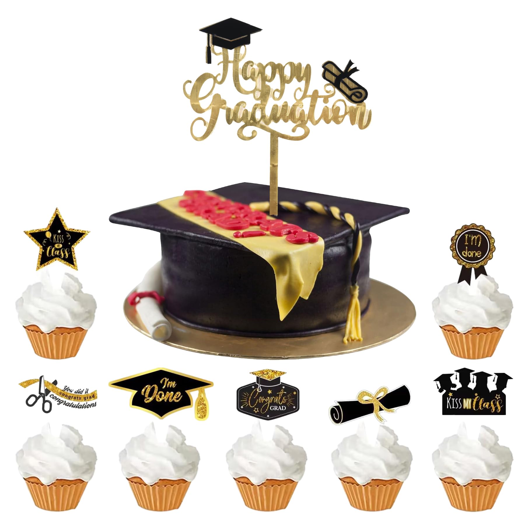 Buy 25 Pcs Graduation Cake Topper Graduation Cake Decorations