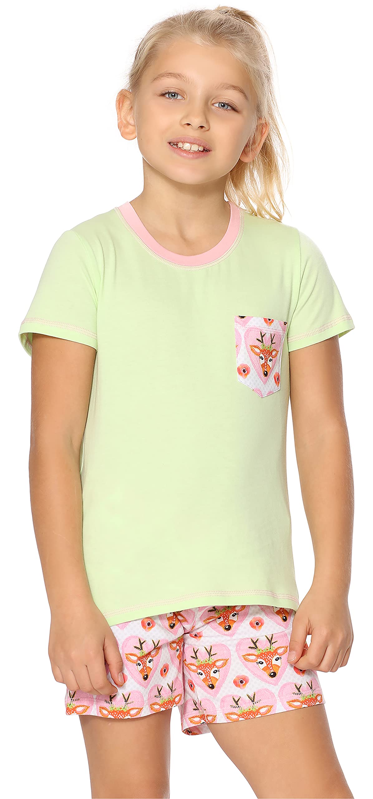 Merry Style Mädchen Schlafanzüge Kurz aus Baumwolle Pyjama Set MS10-292
