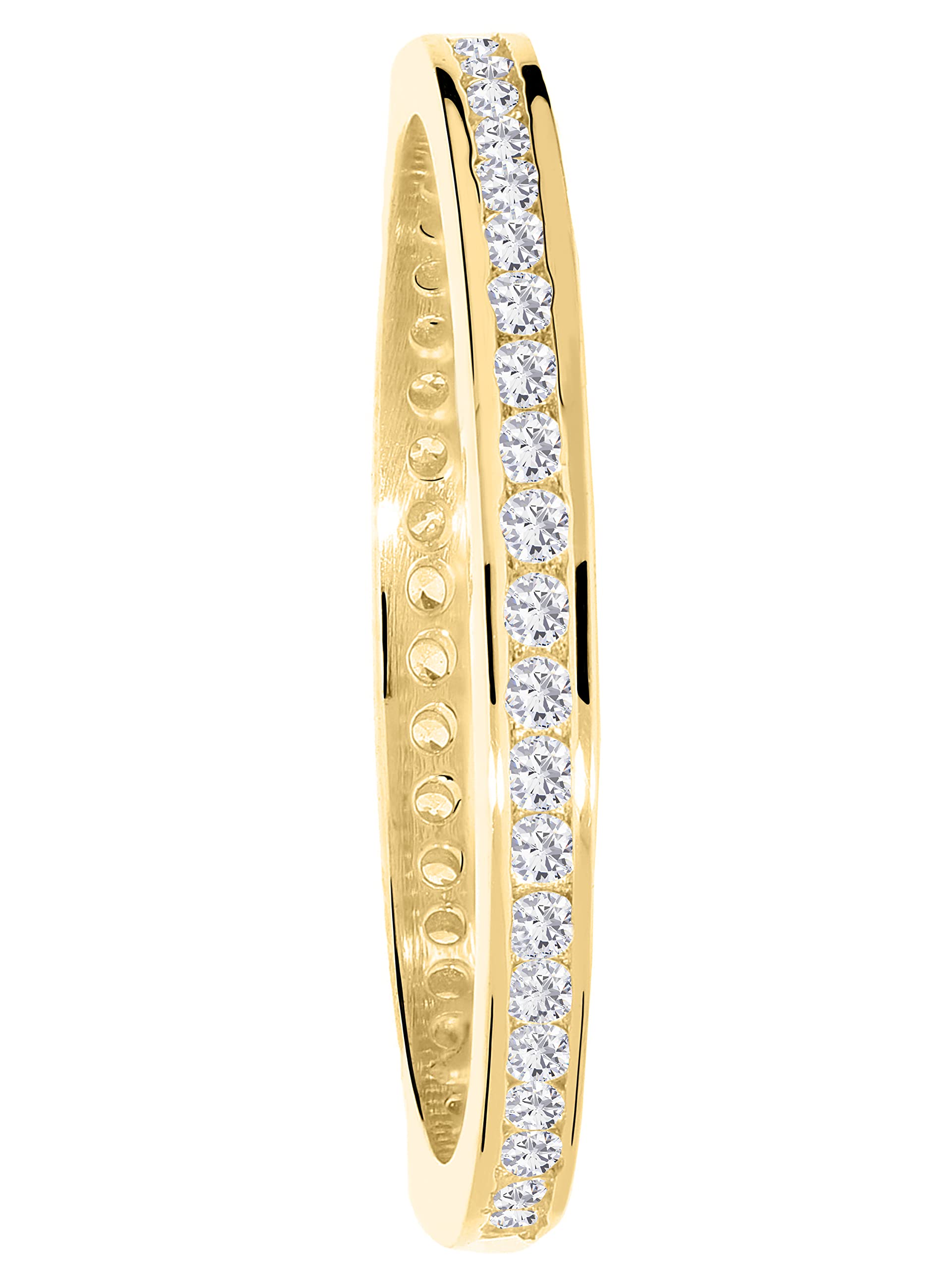 My Gold Damen Goldring Gold 333 Mit Zirkonia Echtes Gelbgold (8 Karat) Zart 3mm Damenringe Ewigkeitsring Cora MOD-07950