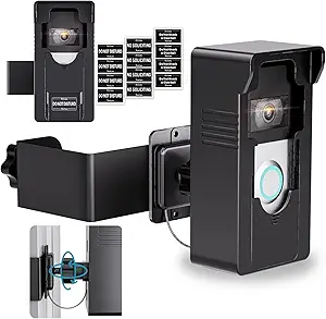 Anti-Theft Doorbell Mount with Ring Blink: 360 Adjustable Angle Wireless Camera Holder No Drill for Apartment Door - Video Wired Mounting Bracket for Brick Concrete Wall Renter Friendly Home House