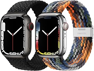 Aladrs Braided Solo Loop Strap Compatible with Apple Watch Bands 42mm 44mm 45mm 49mm, Adjustable Stretchy Elastic Sport Replacement Wristband for iWatch Ultra Series 8 7 6 5 4 3 2 1 SE