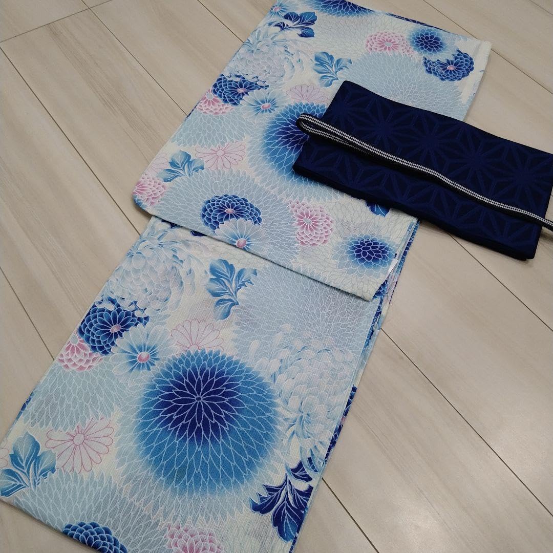 新品☆呉服屋♪綿麻！大人清楚な丸菊　大人上品な夏着物　　　浴衣３点セット Amazon.co.jp: 呉服屋 綿麻 大人清楚な丸菊 上品な夏着物 浴衣3
